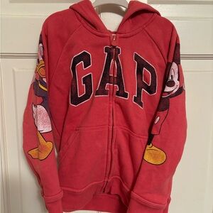 Gap x Disney red Mickey ears zip up hoodie, size 5T